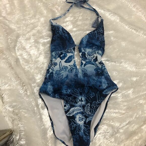The bikini Lab Floral print open back one piece S - Picture 2 of 7